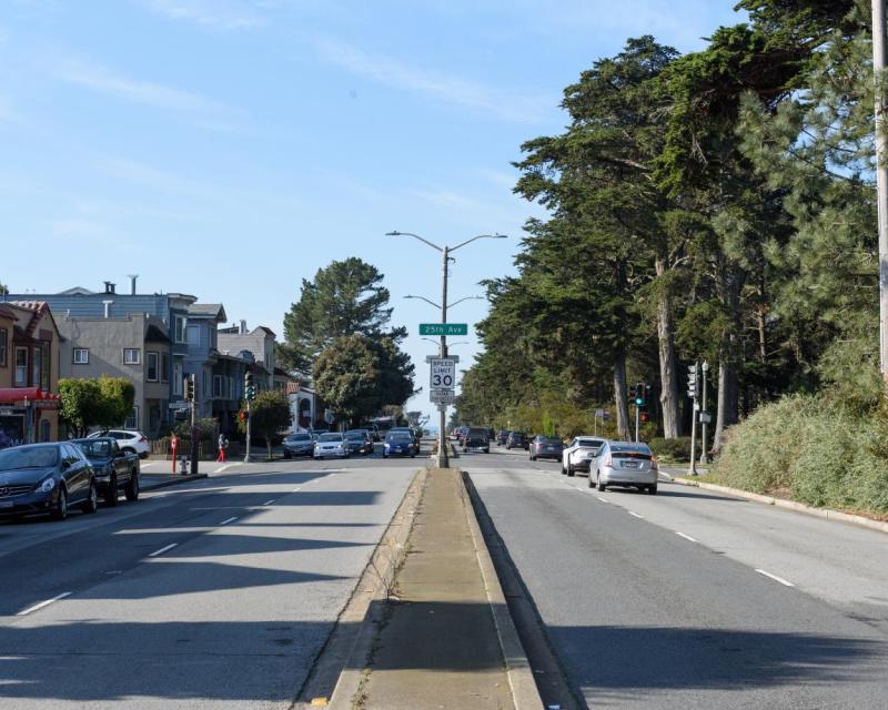 Lincoln Way at 25th Avenue looking west