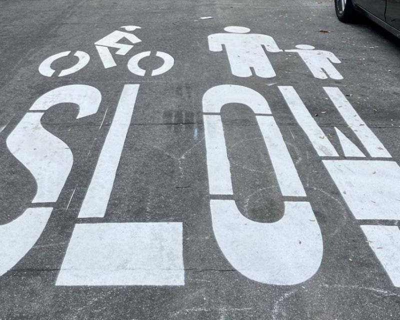 Slow Street Pavement Markings