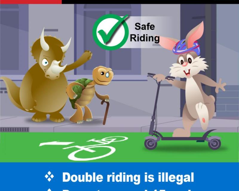 Several animated animals smiling. A rabbit is wearing a helmet on a scooter. A rhinoceros and elderly turtle are waving.