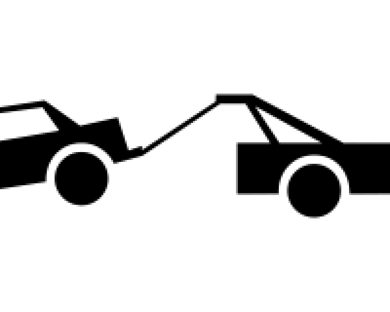 Icon showing car being towed