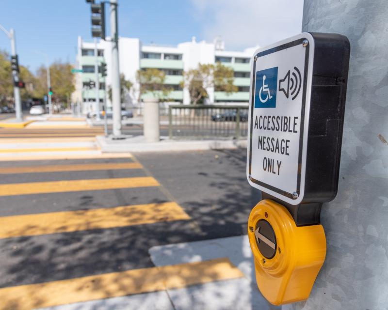 Accessible pedestrian signal push button
