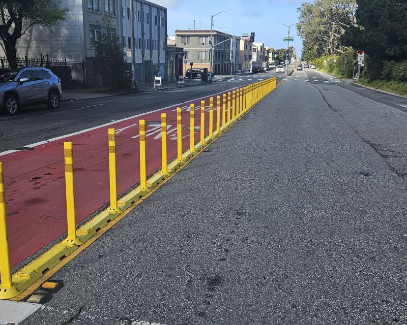 Hardened centerline on Lincoln Way west of 19th Avenue