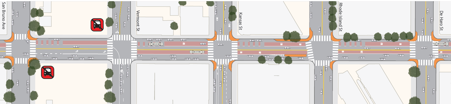 Sample intersection drawing between San Bruno and De Haro