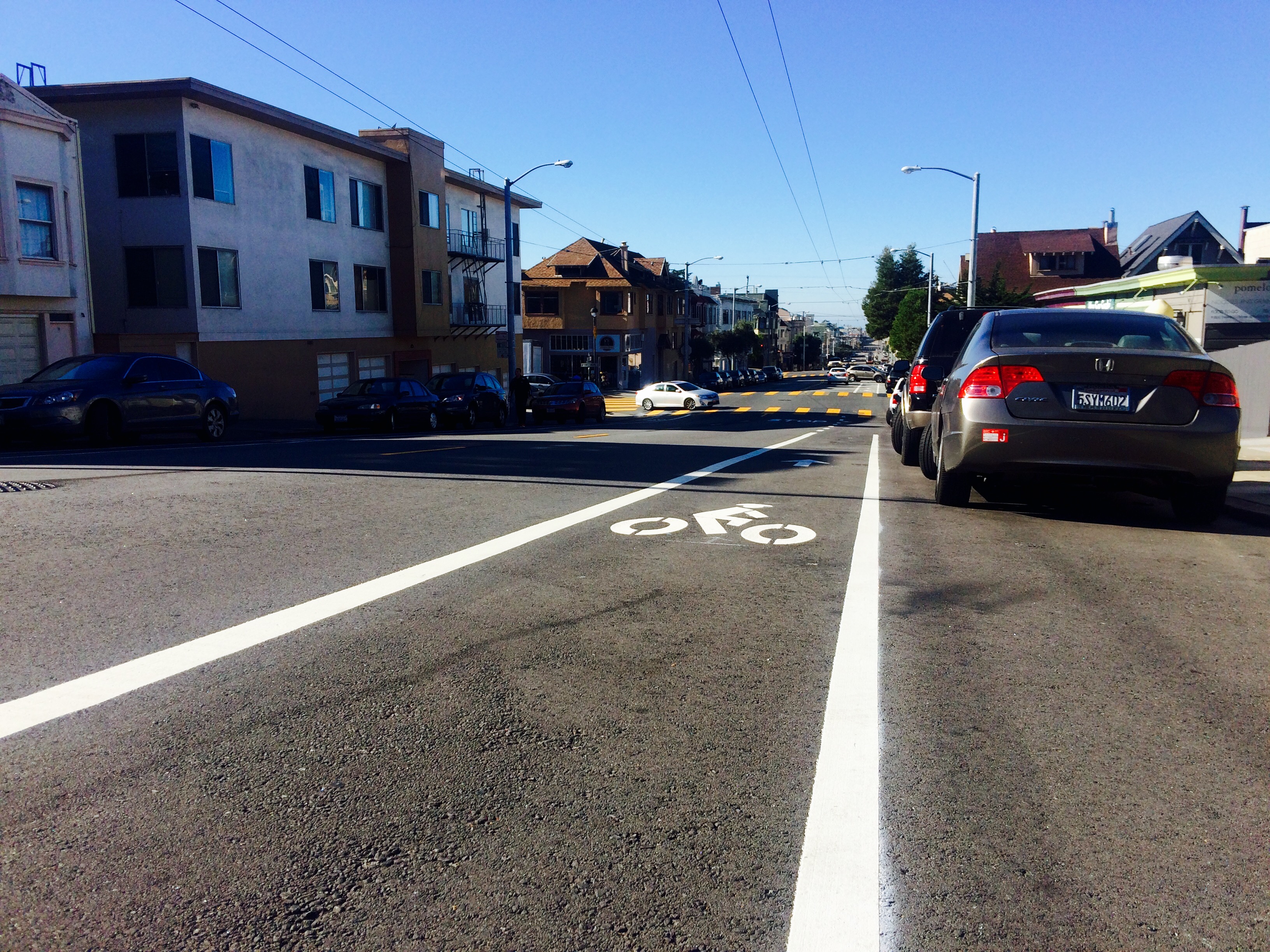 Judah Street westbound bike lane