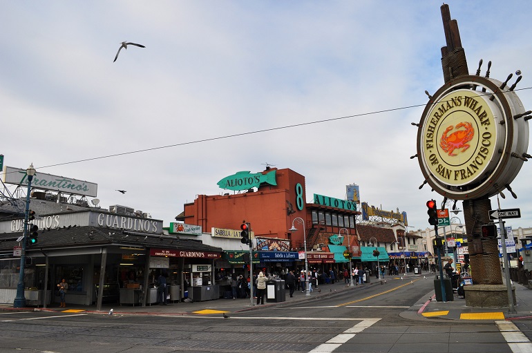 Picture of Fisherman's Wharf sign during the afternoon.