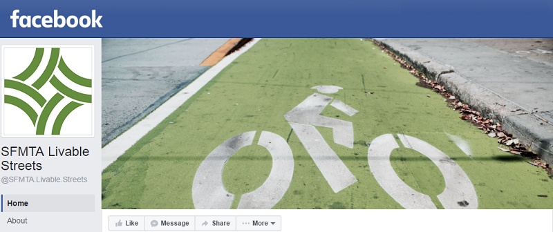 A screenshot of the SFMTA Livable Streets Facebook page.