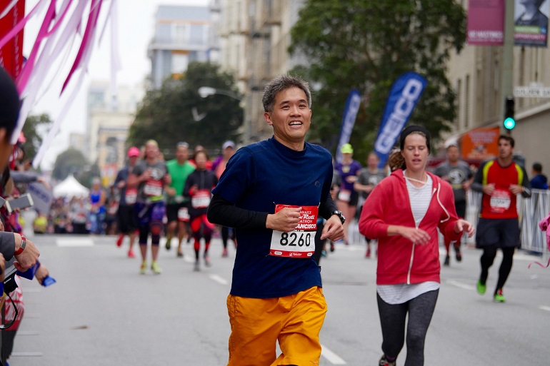 Man Running in Rock&Roll Marathon 2016