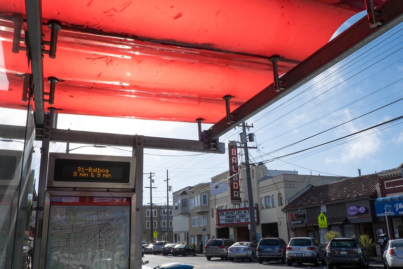 A 31 Balboa bus shelter in the Richmond District.