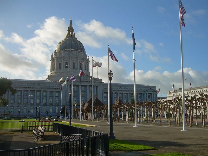 Civic Center Plaza and City Hall.