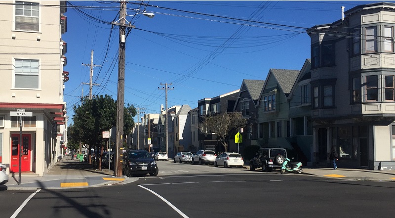 Intersection of 8th Avenue and Anza Street.