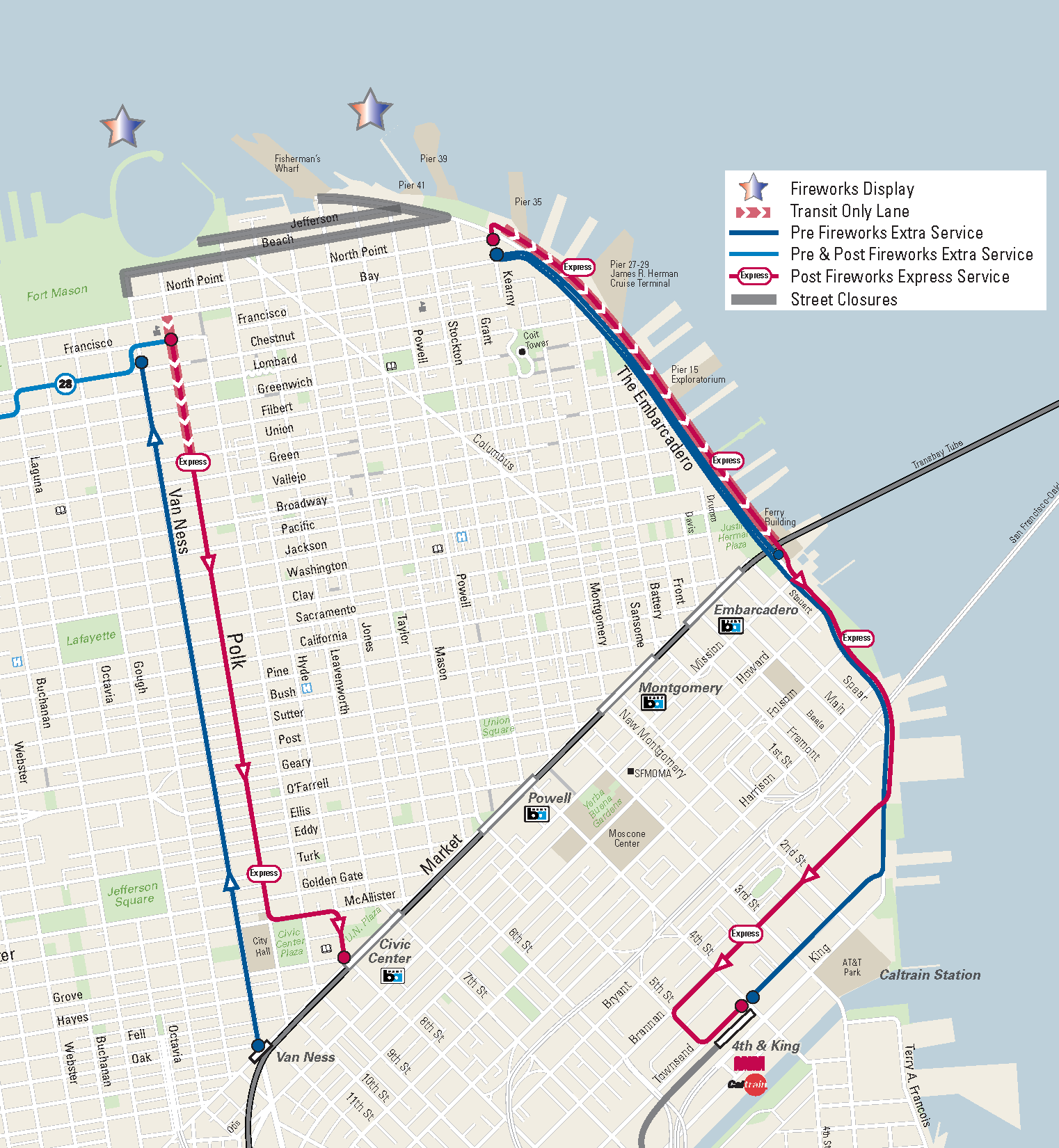 July Th Extra Service Sfmta - Map july th extra service sfmta - map