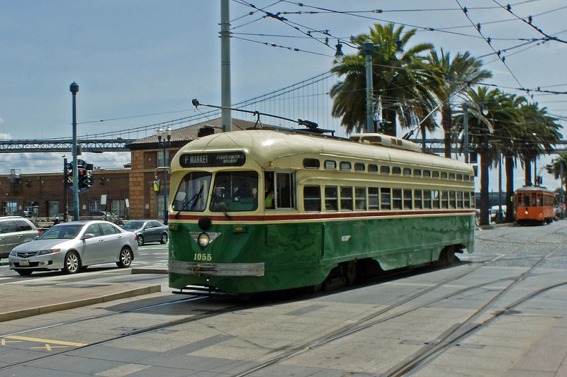 F Market streetcar on Embarcadero