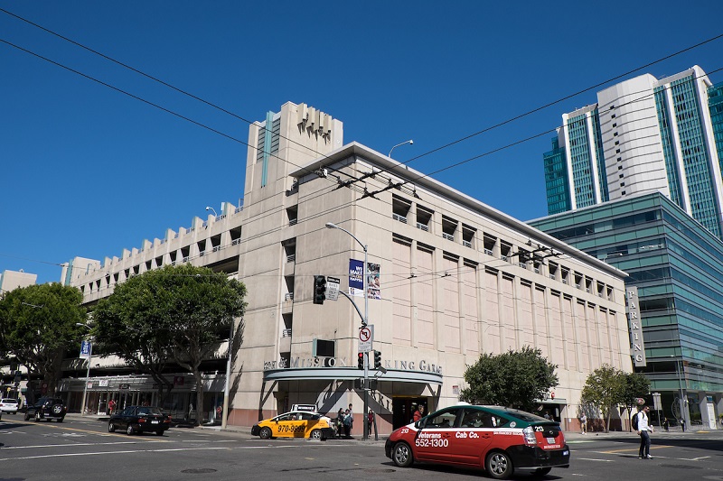 The parking garage at 5th and Mission during the afternoon.