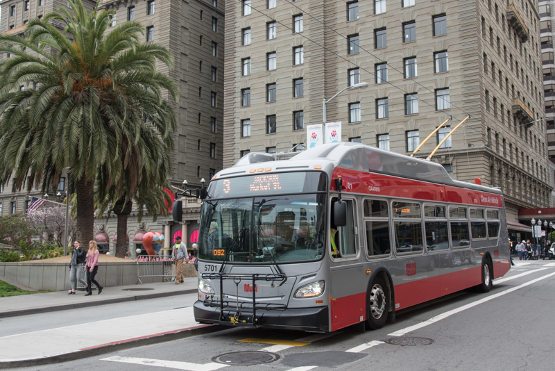 new muni bus in union square