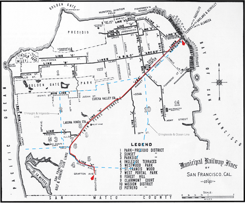 map of Muni system in 1920