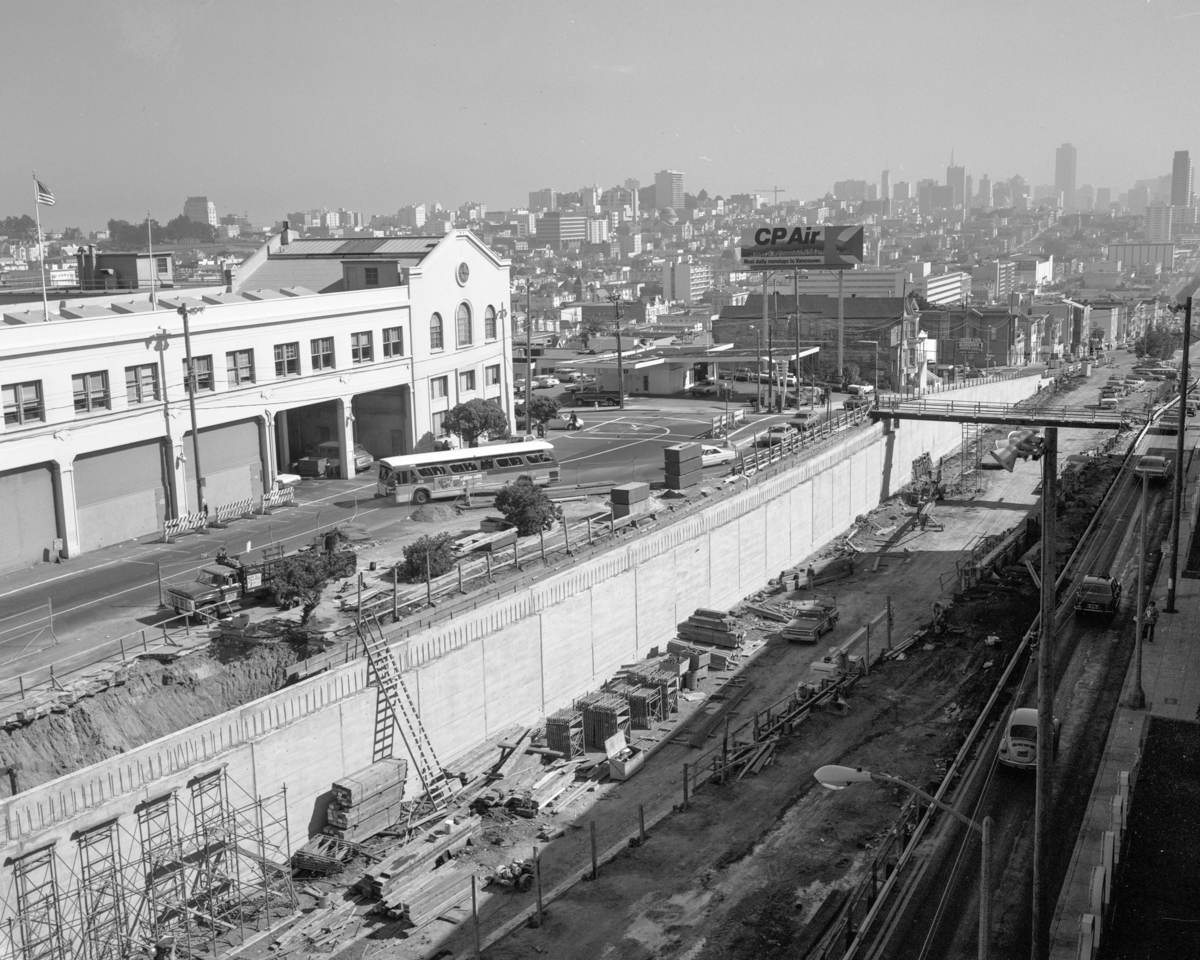 overhead view of Geary boulevard