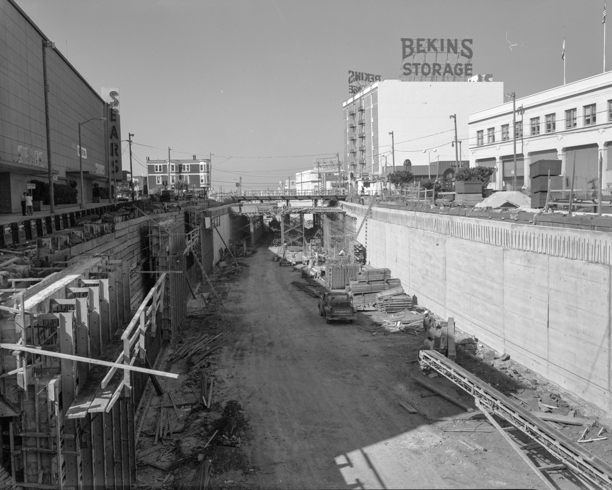 View of Geary construction