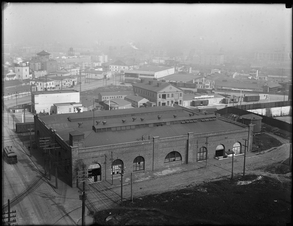 overhead view of area around Bryant and Alameda streets