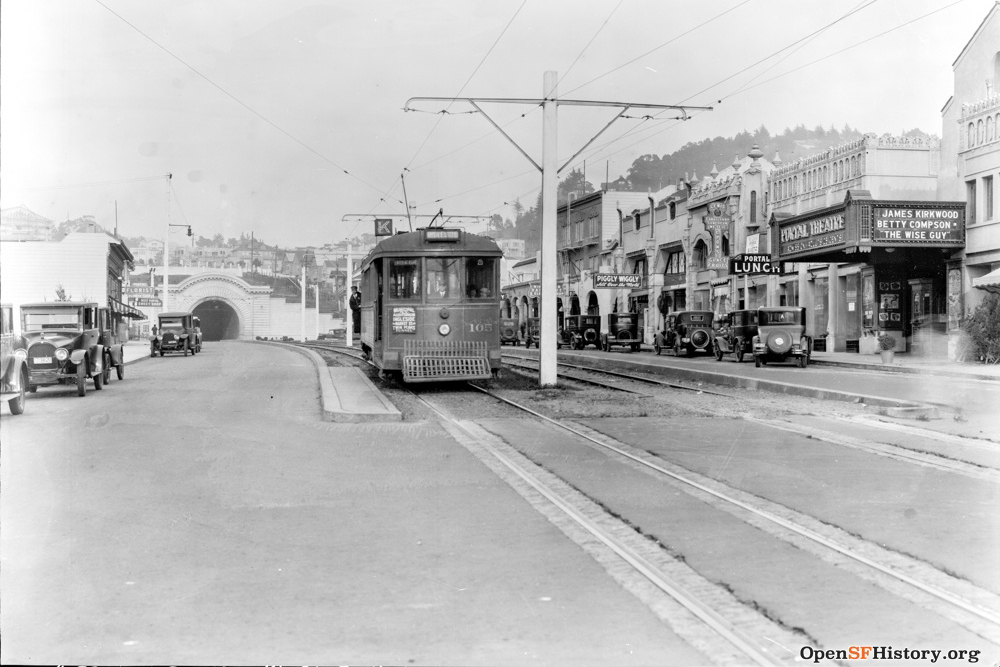 OpenSF History photo of West Portal ave in 1927