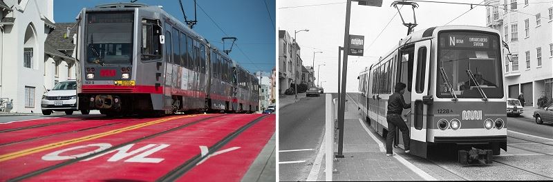 Transit only lanes for the N Judah.