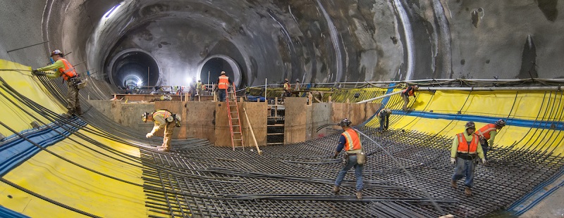 Men working on the Central Subway Project.