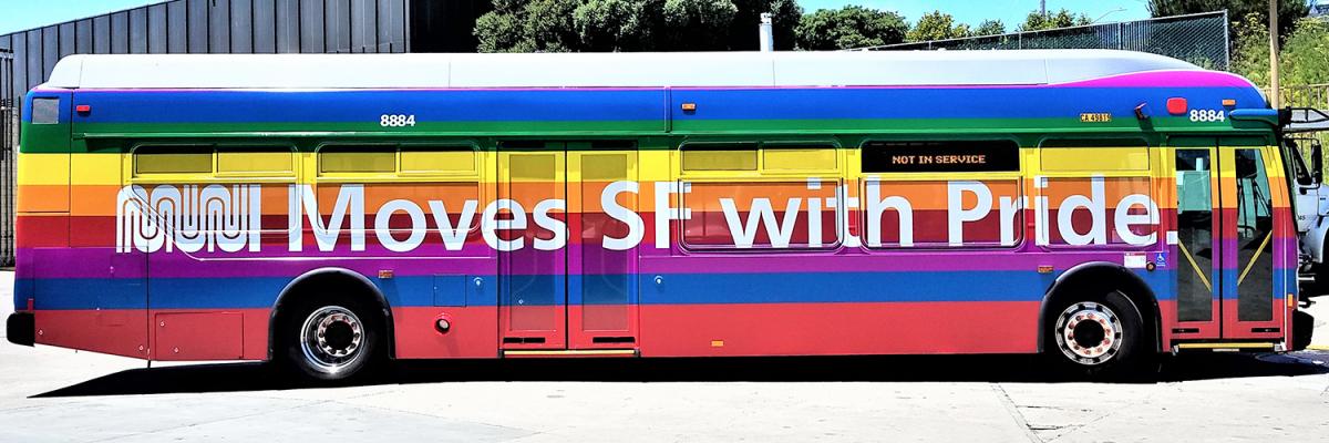 SFMTA Rainbow Pride Bus