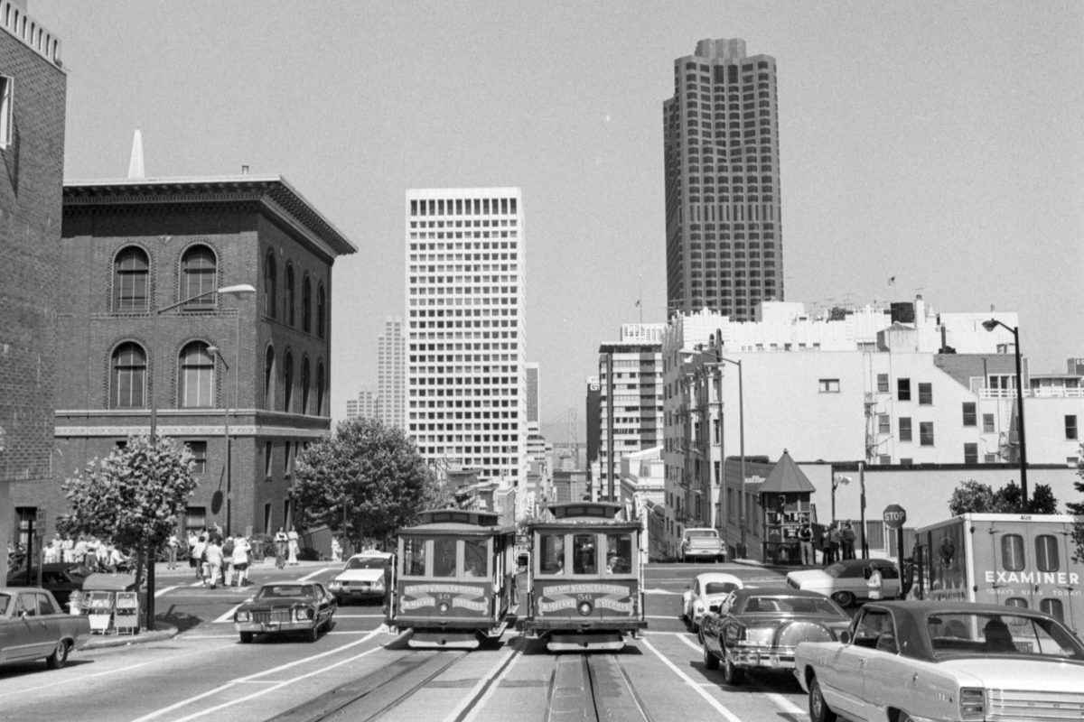 cable cars in traffic