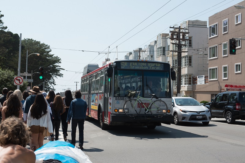 People boarding on the 5R Fulton.