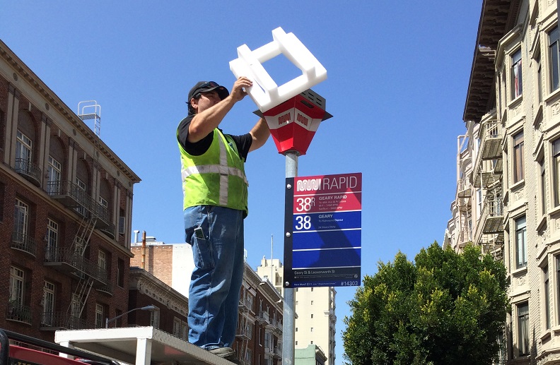 New bus stop signs coming to a route near you.