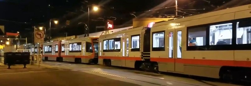 New three car LRV4 train testing.