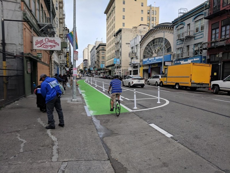 Turk Street bike lane.