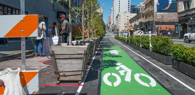 Taylor Street Quick Build bike lane