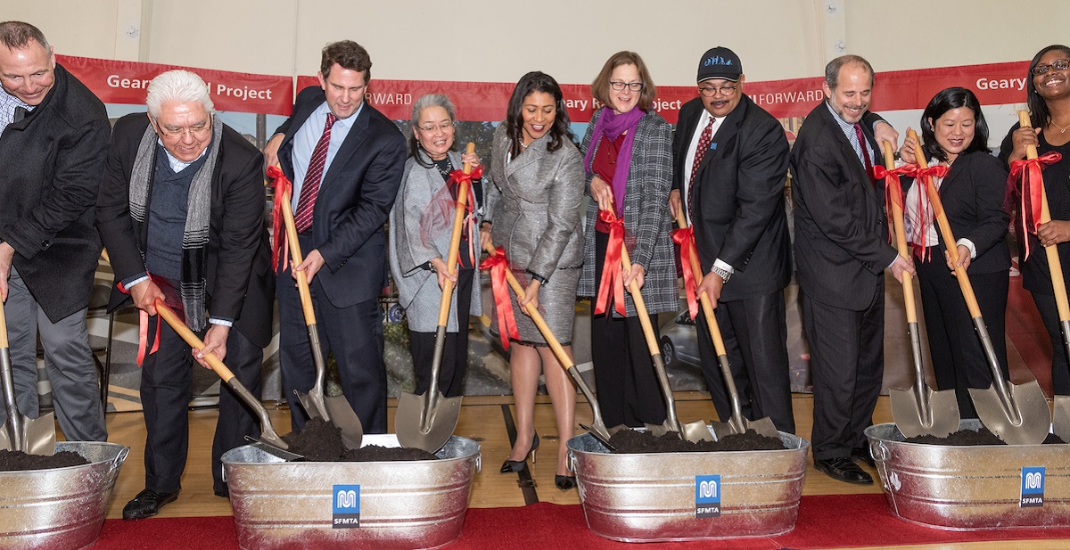 City officials breaking ground on Geary.