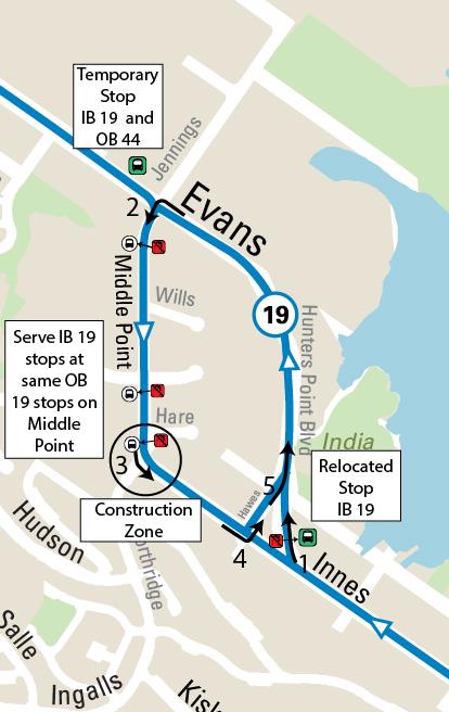 Map of 19 Polk Reroute for the Middle Point and Innes Construction