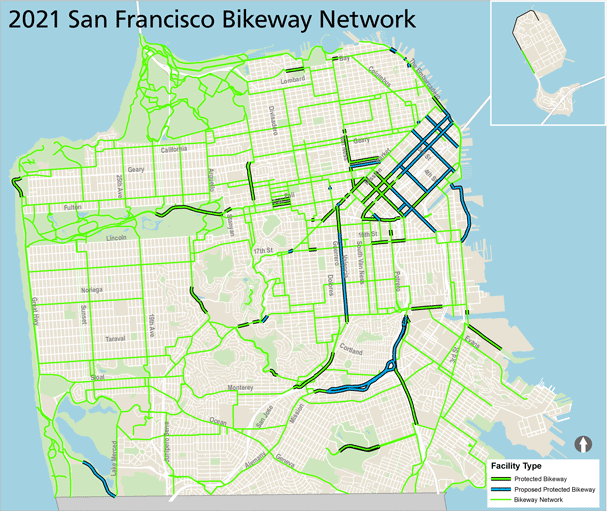 protected bikeways network 