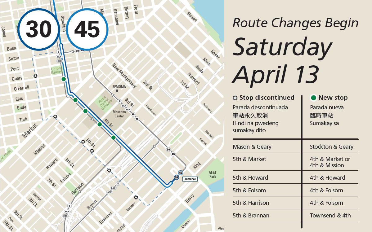 Route changes for the 30/45