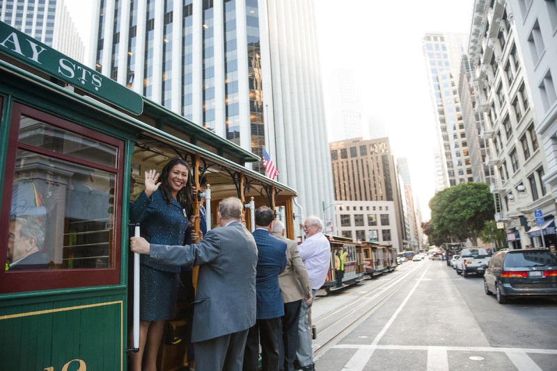 Mayor Breed on a Cable Car