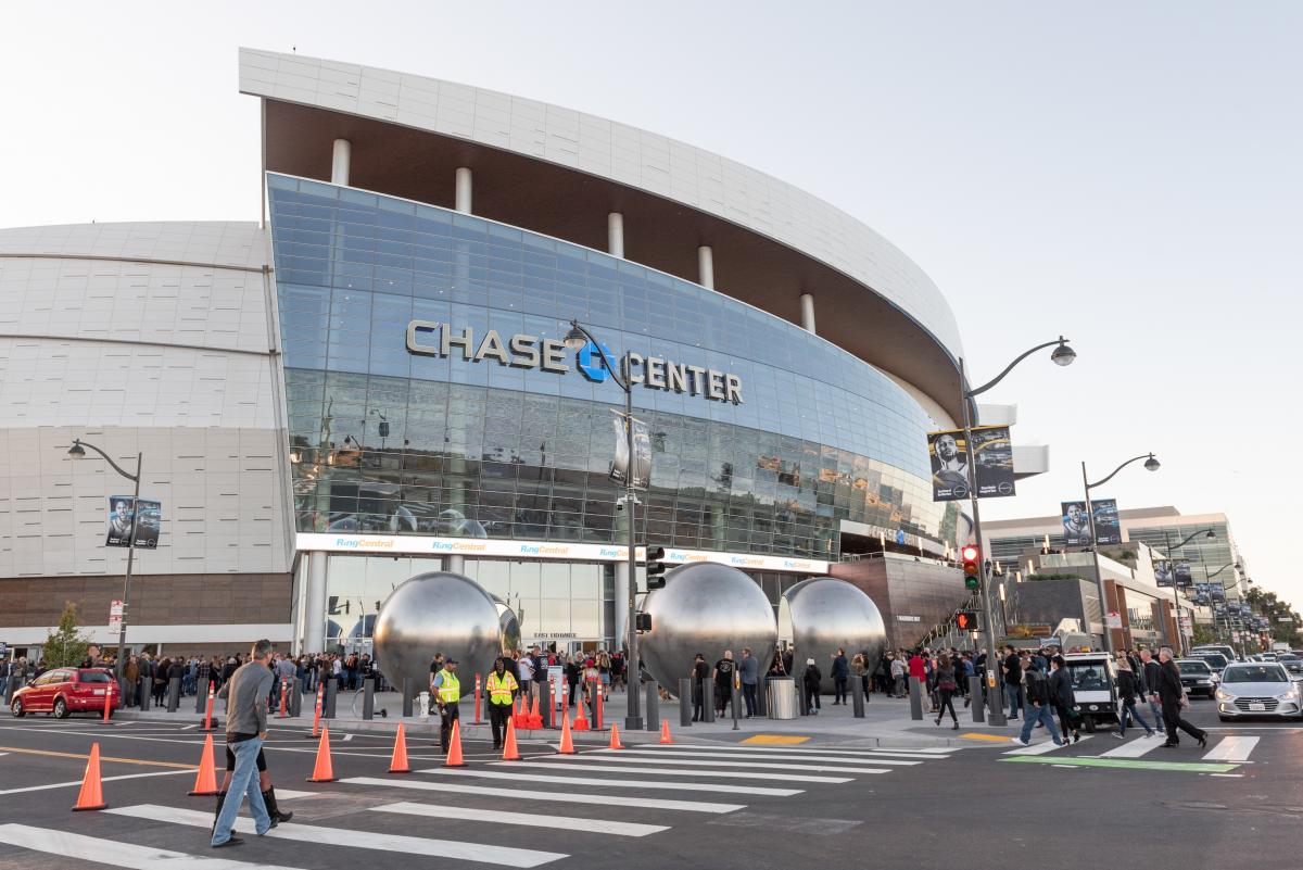 Opening of Chase Arena with large crowds approaching