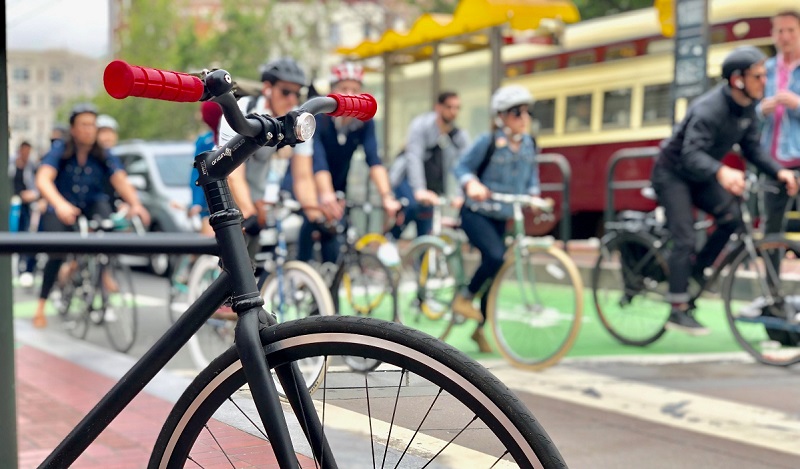 bikes at a stop light