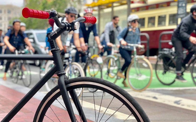 bikes at a stop light