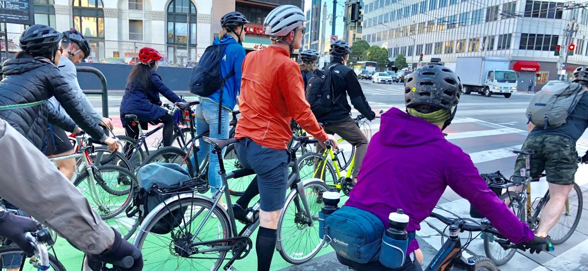 bikes at a stop light