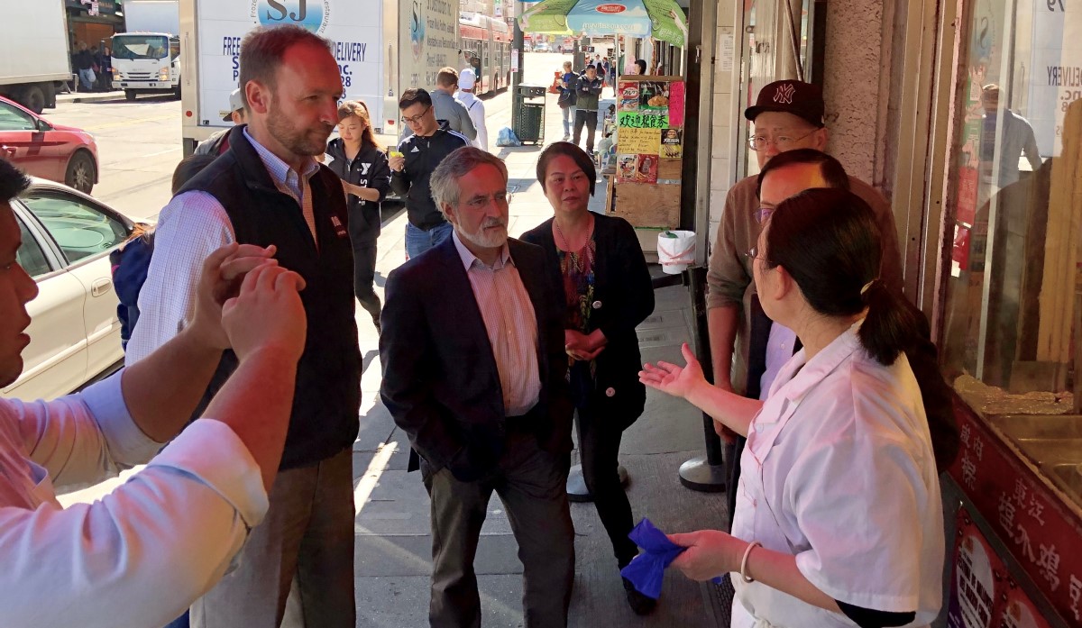 Aaron Peskin and Interim Director of Transportation meeting with Chinatown merchants.