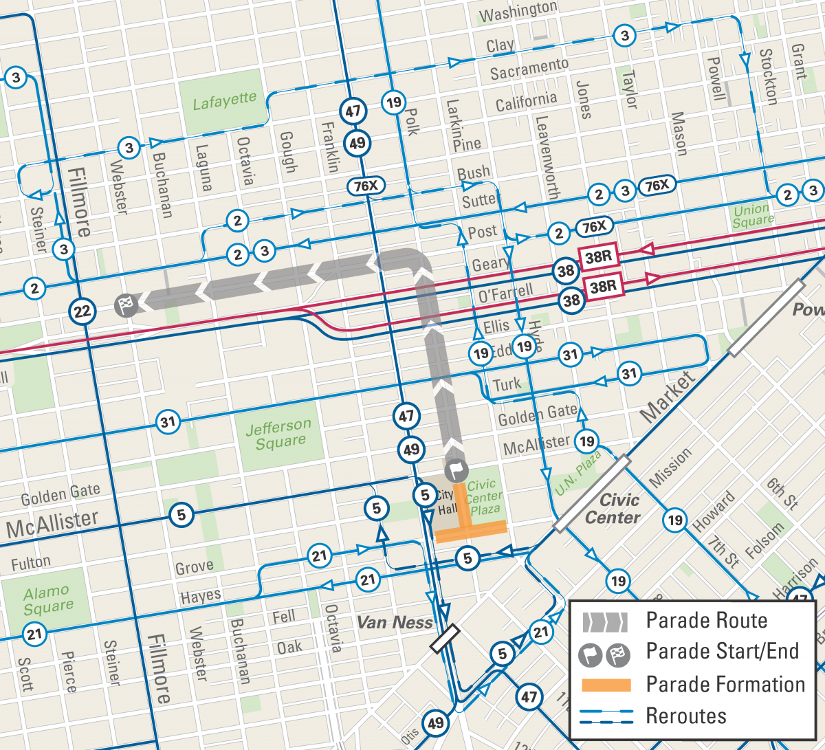 Cherry Blossom Parade Route Map