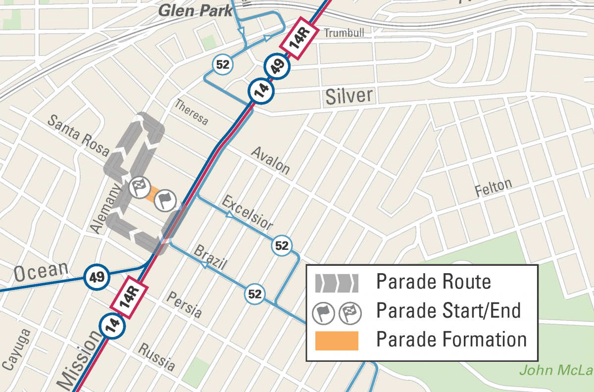 Map of Corpus Christi Religious Procession Route 2019