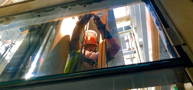 Workers in the Central Subway tunnel 