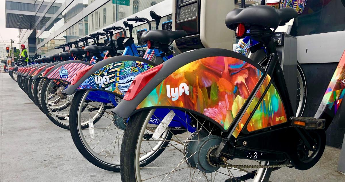 Lyft Bay Wheels bike racks