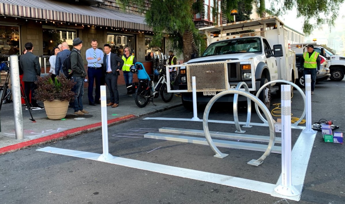 New bike corral at 16th Street and Sanchez