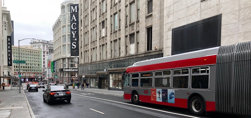 Stockton Street is open to transit.