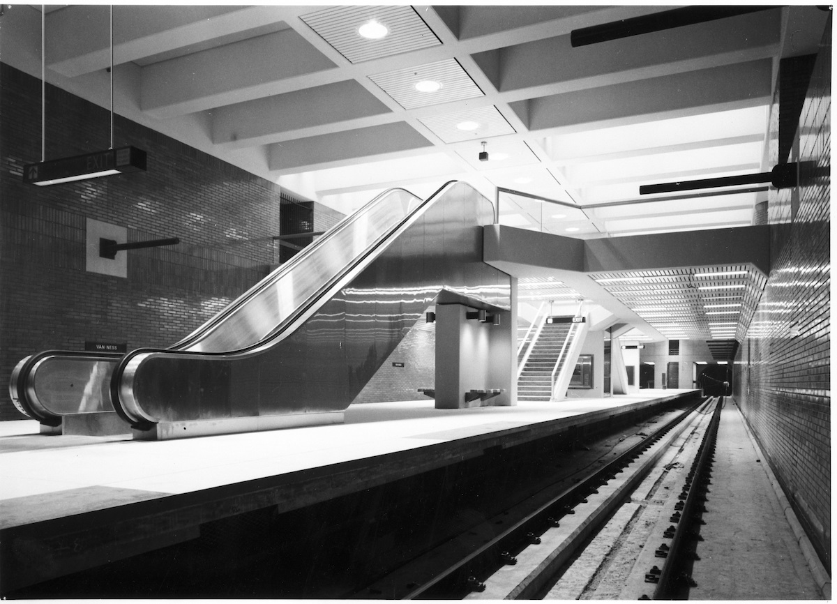 View of the newly completed Muni Metro Van Ness Station.