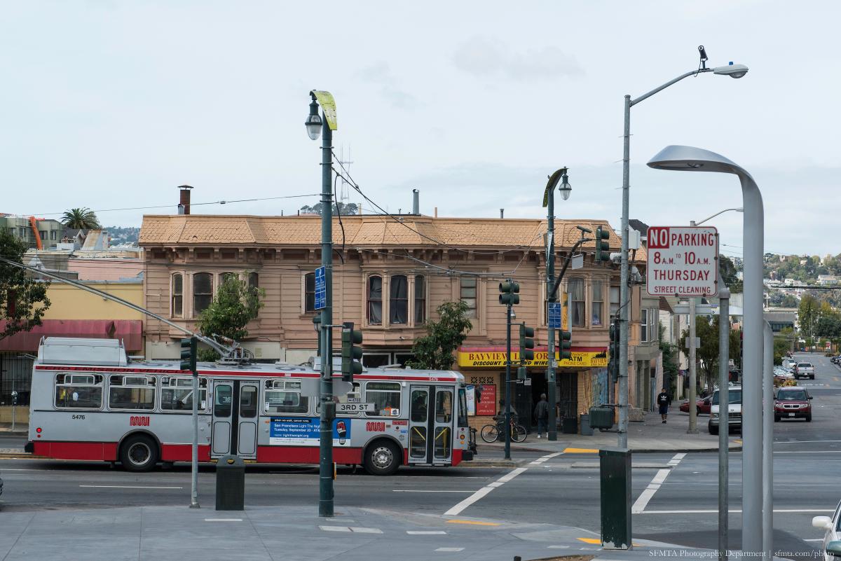 Muni bus on 3rd Street in Bayview